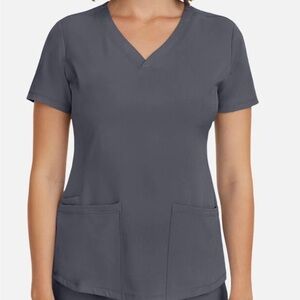 Women's Gray V-Neck Top